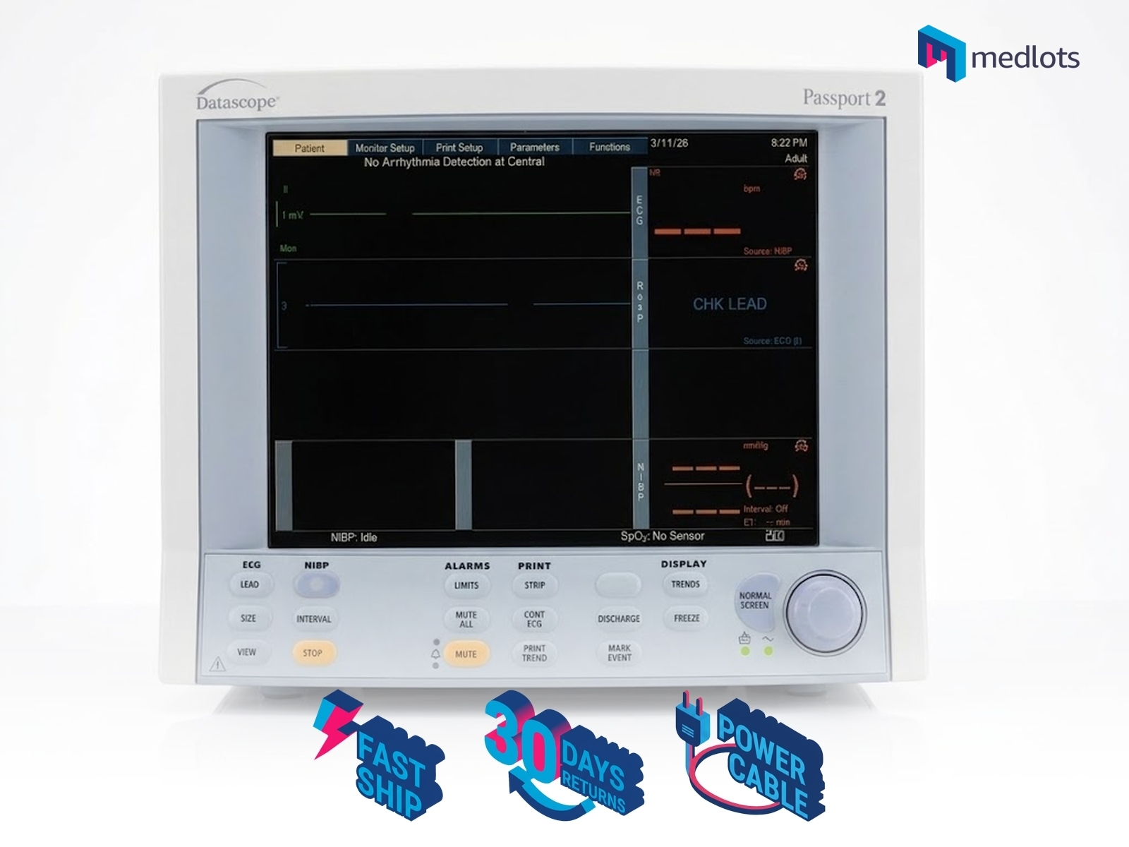 [USED] Mindray Datascope Passport 2 Vital Signs Patient Monitor Printer w/power cable