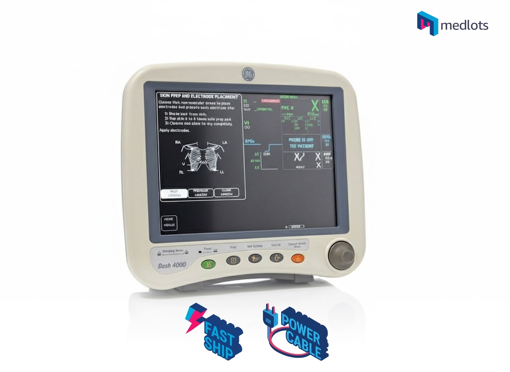 [PARTS] GE Dash 4000 Patient Monitor with power cable, FOR PARTS