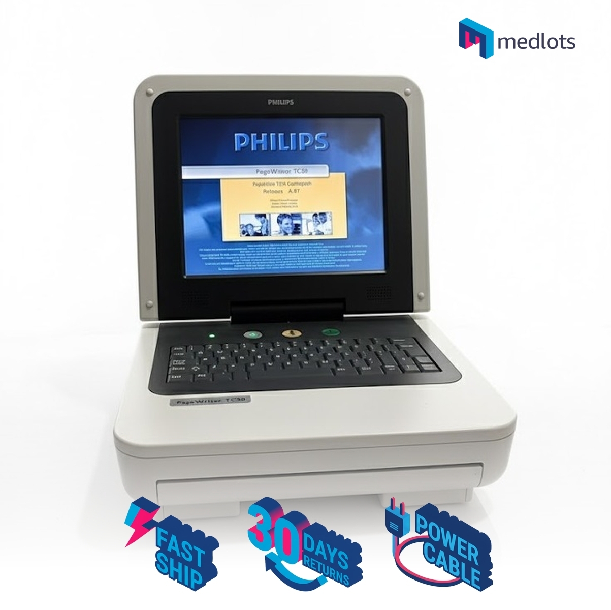 [USED] Philips PageWriter TC50 Cardiograph ECG EKG machine with WIFI module and power c
